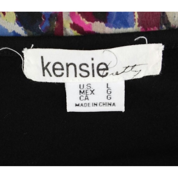 Kensie Tiered Dress Sz L Color Block - Picture 6 of 7